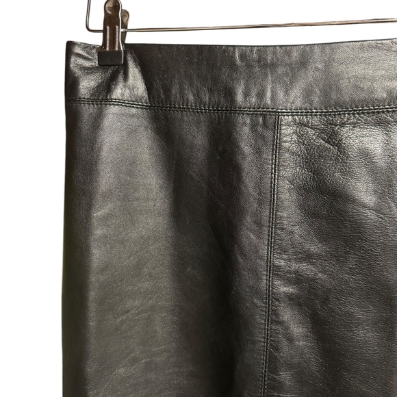 BCBG Max Azria Black 100% leather pencil skirt size 6 - Picture 4 of 9
